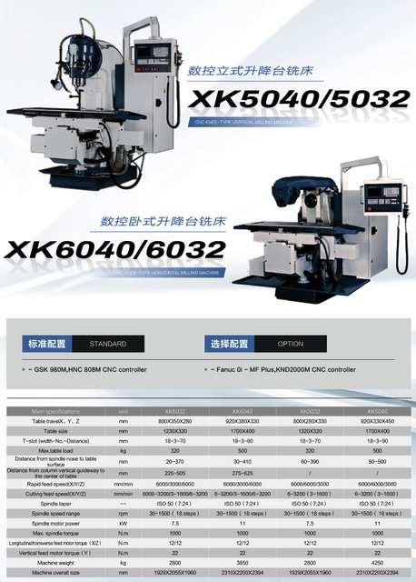 CNC Tipo de cama Machina Universal Universal XK5040-XK6040