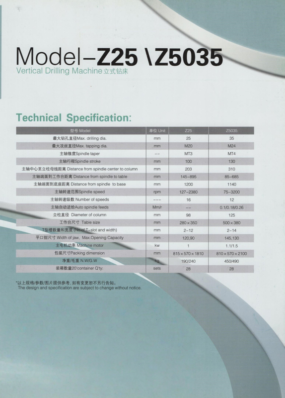 Máquina de perforación y fresado Z25