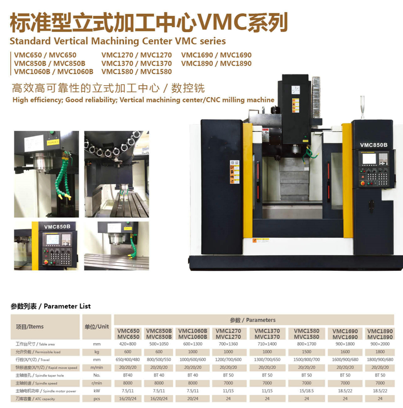 Serie Machinning Center Machinning estándar VMC VMC650 