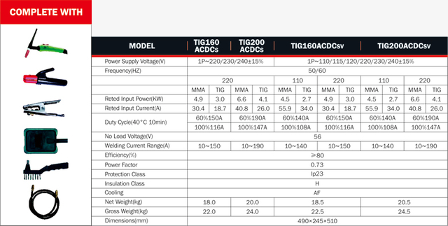 Soldador de inversor TIG ACDC