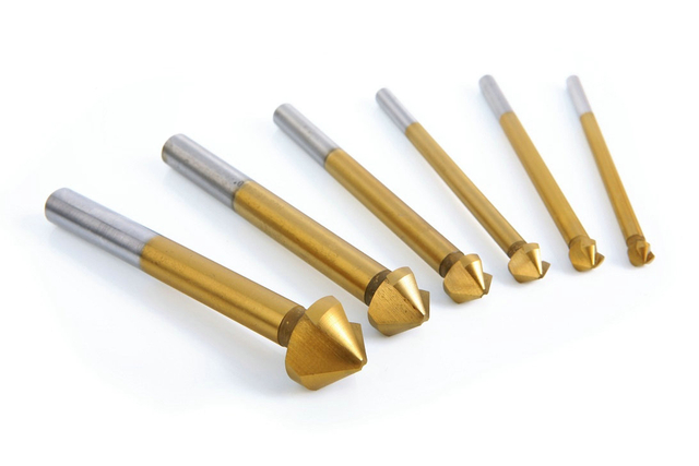 6 Delige HSS - Tin Verzinkfrezenset - Lang